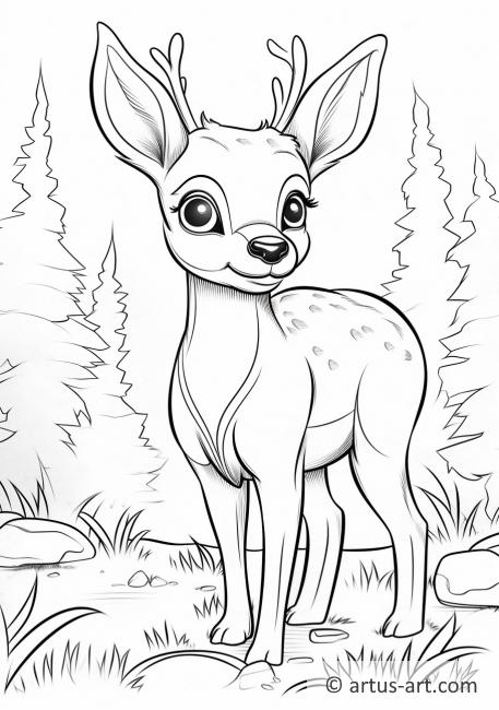 Pagina da colorare di Cervo mulo per bambini